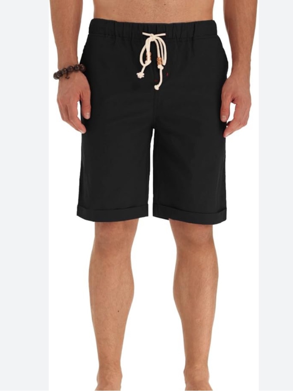 Sail wind Linen Blend Black Shorts - small